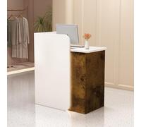 Escritorio de recepción en forma de L con cajones con cerradura, mostrador moderno para oficina, salón de belleza y ventas