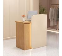 Escritorio de recepción en forma de L con cajones con cerradura, mostrador moderno para oficina, salón de belleza y ventas