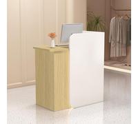 Escritorio de recepción en forma de L con cajones con cerradura, mostrador moderno para oficina, salón de belleza y ventas