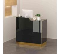 Escritorio de recepción en forma de L con cajones con cerradura para oficinas, salones y mercados, diseño moderno que ahorra espacio para espacios de trabajo profesionales, mejora la eficiencia y la