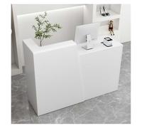 Escritorio de recepción en forma de L con cajones y contador de transacciones - Moderno escritorio de oficina, mesa de recepción pequeña para oficina, 100 cm, diseño del lado derecho