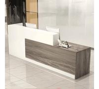 Escritorio de recepción en forma de L con mostrador, cajones con cerradura y almacenamiento, mostrador de recepción moderno de 47 a 118 pulgadas, escritorio de recepcionista de oficina, salón de