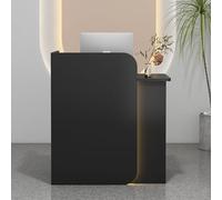 Escritorio de recepción iluminado LED con cajón con cerradura para espacios pequeños, ideal para pago y vestíbulo