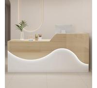 Escritorio de recepción LED con cajón con cerradura y deflector en forma de L, muebles de oficina elegantes para una mejor experiencia del cliente, 100 cm