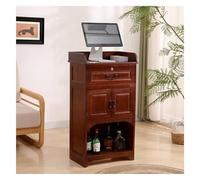 Escritorio de recepción, mesa frontal de nogal macizo para vestíbulo, salón de belleza, venta al por menor, clínica y oficina - Muebles grandes elegantes