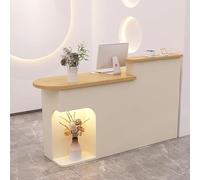 Escritorio de recepción minimalista con cajón con llave de 80 cm, elegante mesa de recepción para tiendas de ropa y oficinas, diseño compacto para un uso eficiente del espacio