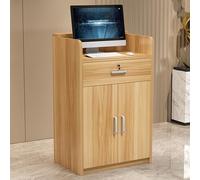 Escritorio de recepción - Moderna mesa de exhibición para tiendas minoristas, soporte de anfitriona con cajón con cerradura y armario de almacenamiento