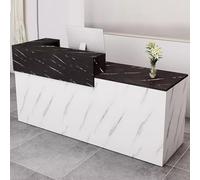 Escritorio de recepción moderno blanco con cajones para oficina, tienda de ropa, recepcionistas corporativos, mostrador de caja registradora para tiendas de conveniencia, mostrador grande