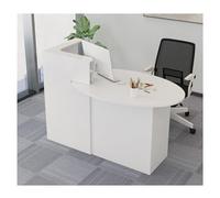 Escritorio de recepción moderno en forma de L, mostrador de madera para pequeñas empresas, mostrador de recepción de recepción, mostrador de venta al por menor con lado derecho (100 cm)
