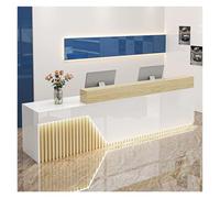 Escritorio de recepción moderno LED elegante para vestíbulos, salones y espacios minoristas, recepción de 59 pulgadas con luces integradas para mejorar la experiencia del cliente