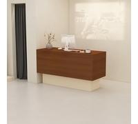 Escritorio de recepción moderno y compacto, elegante mostrador de efectivo frontal para oficinas y minoristas, muebles de recepción pequeños para un servicio al cliente eficiente