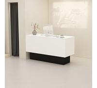 Escritorio de recepción moderno y compacto y mostrador minorista, recepción de pie que ahorra espacio para oficina y tienda, diseño elegante para un uso eficiente del espacio