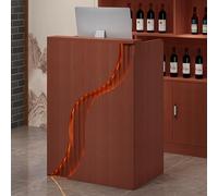 Escritorio de recepción, mostrador frontal compacto con 2 cajones para negocios, hotel, supermercado, diseño elegante que ahorra espacio, 100 cm de largo, color blanco