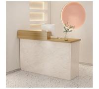 Escritorio de recepción multifuncional con cajones con cerradura, pequeño mostrador de caja registradora para venta al por menor, impermeable y fácil de limpiar, doble mostrador