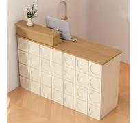 Escritorio de recepción multifuncional de madera con cajones de 120 cm, ideal para oficina, salón, spa y vestíbulo, diseño elegante para una mejor experiencia del cliente