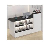 Escritorio de recepción negro - 120 cm ahorro de espacio para salones de belleza, tiendas de ropa y tiendas, elegante mesa recepcionista para un servicio al cliente eficiente