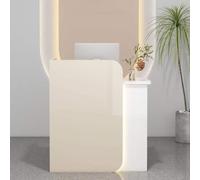 Escritorio de recepción que ahorra espacio con cajón con cerradura para oficina en casa, salón de belleza, entrada, elegante y funcional Bureau de Réception