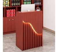 Escritorio de recepción rojo con cajón de almacenamiento, mostrador simple para minoristas, supermercados, tiendas de conveniencia y hotel, elegante mesa de recepción (tamaño: 6)