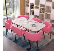 Escritorio de recepción y mesa de comedor para 6 cocinas y salas de conferencias, diseño moderno con 6 canales, perfecto para uso doméstico y de oficina