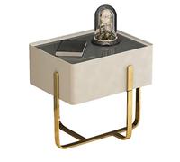 Escritorio de sofá nórdico creativo blanco neint mesa sala de estar dormitorio mesitas de noche Gabinete de vidrio encimera Mesa de metal marco mesa pequeña
