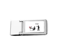 Escritorio de trabajo para computadora de fuego Art Deco Fashion Slim Money Clip Stainless Holder Pocket Wallet