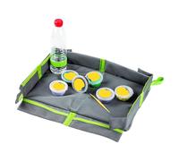 Escritorio de viaje para niños - Superficie de juego plegable, estación compacta | Plataforma de actividad sostenible, compartimento de almacenamiento ajustable con fácil limpieza para tazas y equipos