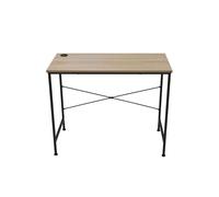 Escritorio deck orificio pasacables negro/natural 72x90x45 cm adec