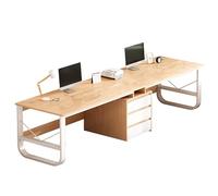 Escritorio doble extra largo de 240 cm con cajones, moderno escritorio de madera para oficina en casa, amplio espacio de trabajo doble para una mayor productividad, estación de trabajo elegante y
