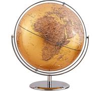 Escritorio educativo de geografía con océano dorado y marcado de...