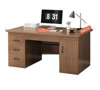 Escritorio ejecutivo contemporáneo con cajón de archivo con bloqueo y 4 cajones para oficina en casa, estación de trabajo, escritorio moderno de madera para computadora de 120 cm (color: B)