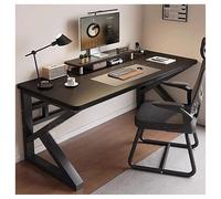 Escritorio ejecutivo moderno para computadora, patas de acero al carbono, muebles elegantes para juegos y oficina en casa, diseño simple para estudio y dormitorio (negro, 100 x 60 cm)