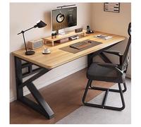 Escritorio ejecutivo moderno para juegos, mesa de computadora con patas de acero al carbono, estilo simple para estudio y dormitorio, acabado negro/blanco (47 x 24 pulgadas)