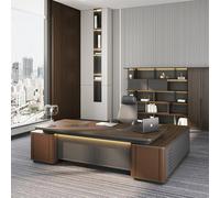 Escritorio ejecutivo para computadora de 94,5"/102,4", un escritorio moderno, simple y lujoso en forma de L para jefe, gerente y presidente, que se utiliza en la sala de estar,el estudio y la oficina