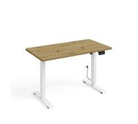Escritorio eléctrico 120 cm ergo madera y blanco
