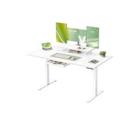 VASAGLE Escritorio Eléctrico Ajustable en Altura, 140 x 70 cm, para Trabajar de Pie, Soporte para Monitor, Cajón, Puerto USB-C, Recordatorio de Sedentarismo, para Oficina, Blanco Nube LSD154WB01
