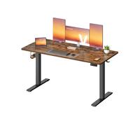 VASAGLE Escritorio Eléctrico Ajustable en Altura, Escritorio para Ordenador, Recordatorio de Sedentarismo, Función de Memoria con 4 Alturas, para Oficina, 140 x 60 cm, Marrón Rústico LSD314KD03