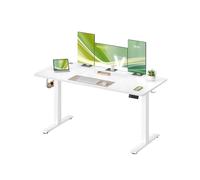 VASAGLE Escritorio Eléctrico Ajustable en Altura, Escritorio para Ordenador, Recordatorio de Sedentarismo, Función de Memoria con 4 Alturas, para Oficina, 140 x 60 cm, Blanco Nube LSD314WZ03