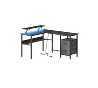 Escritorio en Forma de L Negro Ébano