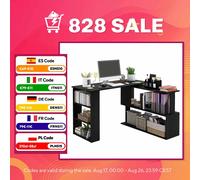 Escritorio en L con Estantería Mesa de Escritorio con Estantes para Oficina Estudio 120x110x74,5 cm Negro Negro