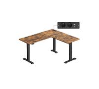 Escritorio en L eléctrico regulable con estación de carga