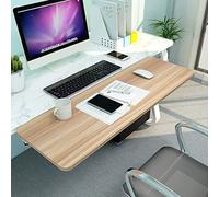 Escritorio ergonómico de madera con teclado de 7 colores con soporte en K plegable de metal, estante extensible, diseño que ahorra espacio, reduce la fatiga, ideal para espacios pequeños