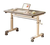 Escritorio ergonómico para juegos de altura ajustable con ruedas, mesa de oficina para estudio y dormitorio, color gris, 80 x 60 cm, perfecto para la oficina en casa y configuración de juegos