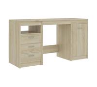 vidaXL Escritorio de Ordenador Estudio Lugar de Trabajo Despacho Extensible Mueble de Oficina Duradera y Robusta de Madera Contrachapada Roble Sonoma