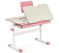 Escritorio Escolar de 51 - 73 cm de Altura, Escritorio Infantil con Tablero inclinable, Soporte para Libros, cajón y Regla de medición, Escritorio ergonómico Juvenil para niños de 3 a 12 años (Rosa)