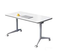 Escritorio, Escritorio for Ordenador, Escritorio de Oficina, Escritorio con Ruedas, Blanco, se Pueden unir Varias Unidades, Plegable for guardarlo.(120 * 40cm)