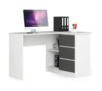 Escritorio esquinero b16 akord color blanco, grafito gris 124 cm