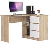 Escritorio esquinero b16 akord color roble sonoma, blanco 124 cm