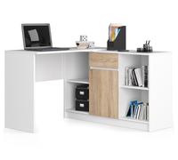 Escritorio esquinero b17 akord color blanco, roble sonoma 120 cm