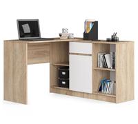 Escritorio esquinero b17 akord color roble sonoma, blanco 120 cm
