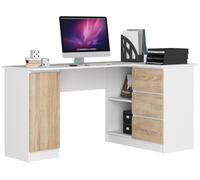 Escritorio esquinero b20 akord color blanco, roble sonoma 155 cm